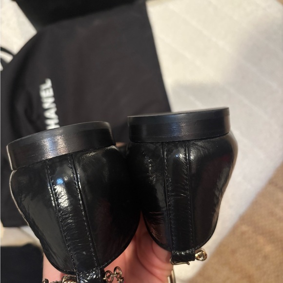 Chanel ballerina flats with ankle pearl chain - Picture 10 of 12